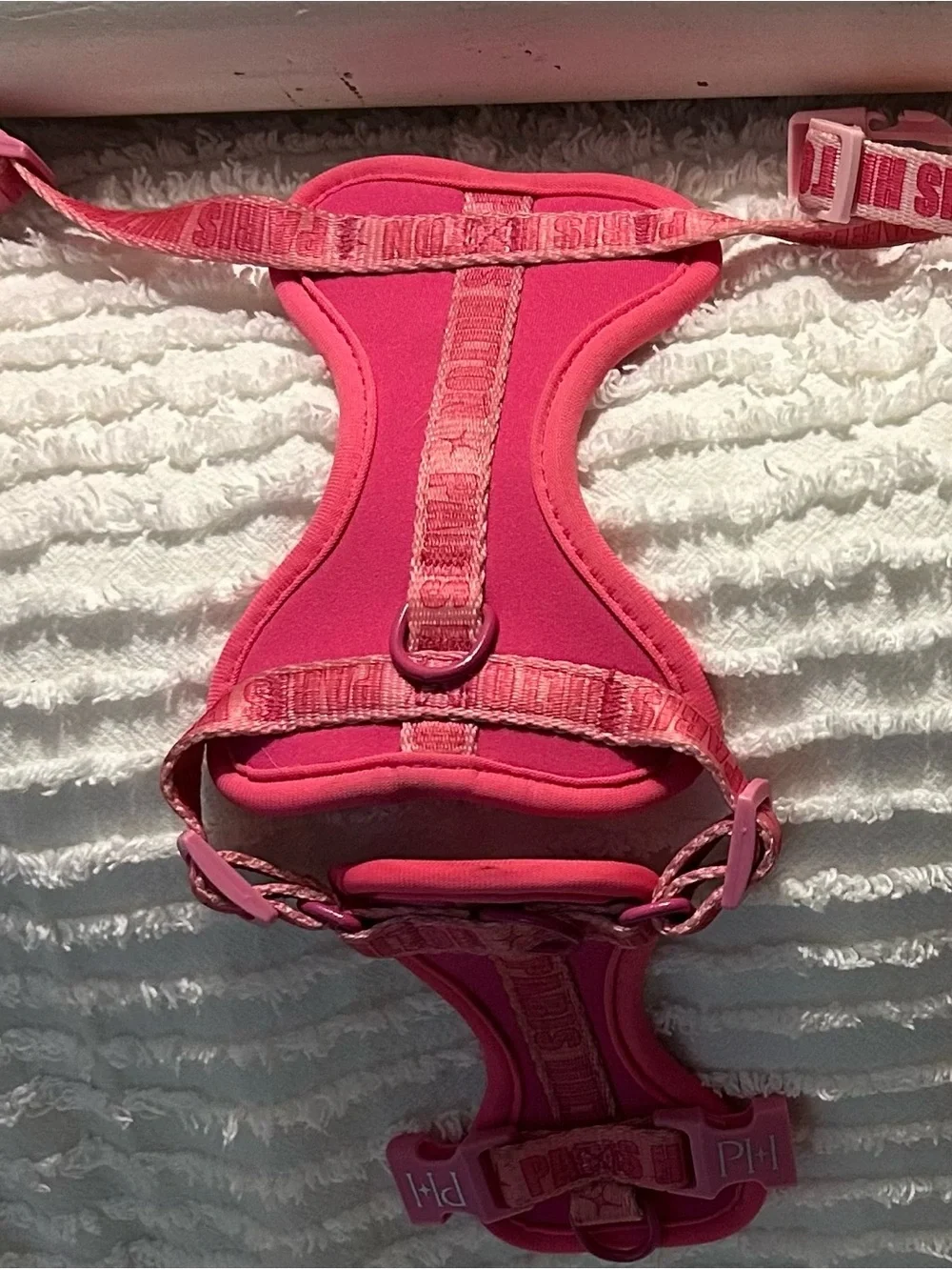 Paris Hilton Set of 2 Dog Harness Pink Logo NeopreneI Small Dog Y2K Glam 12”